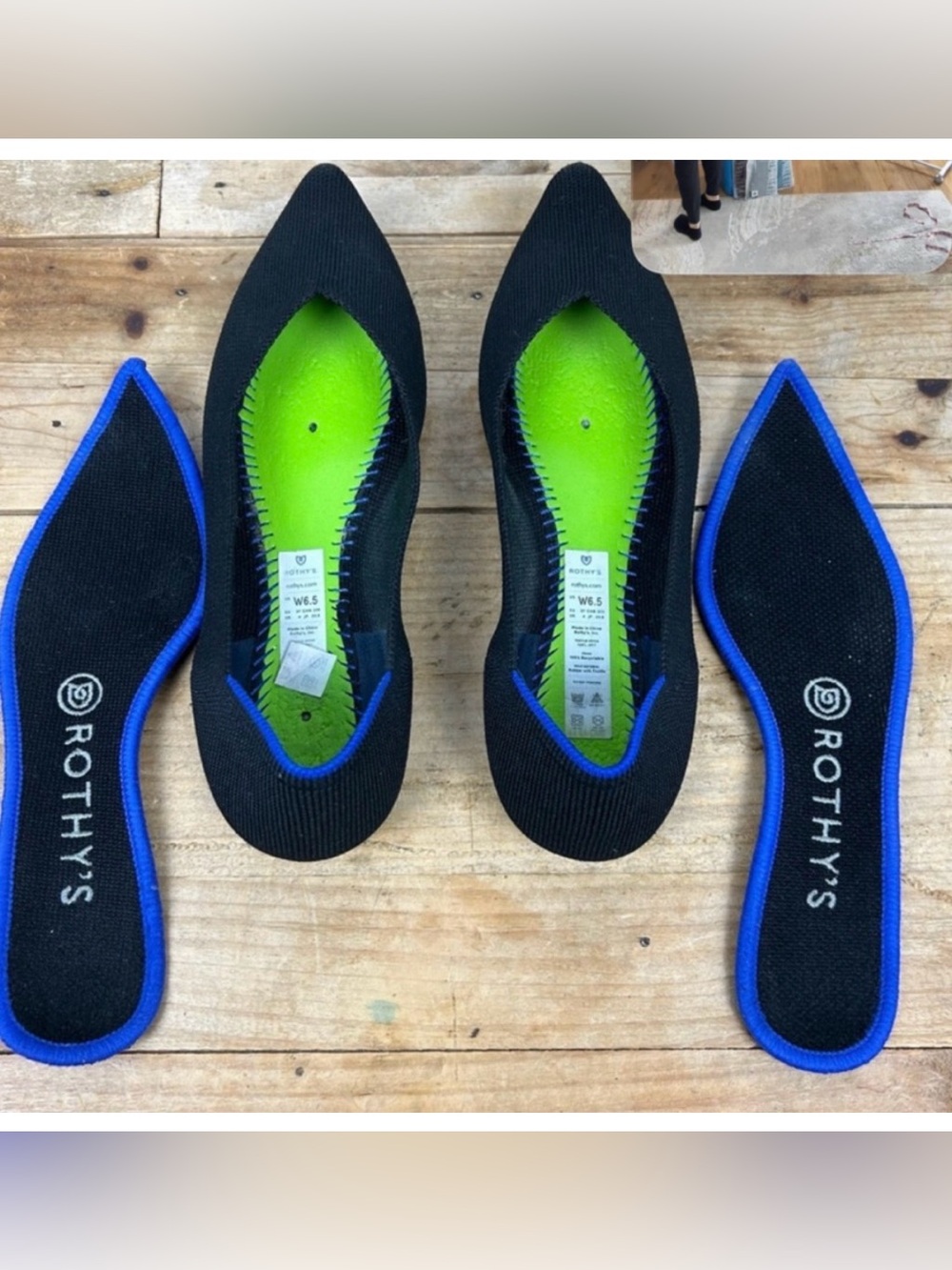 Rothy's Black Pointed Knit Flats